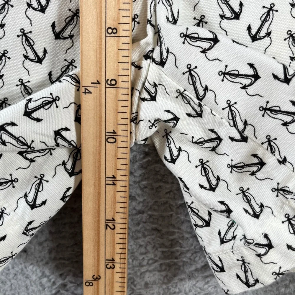 J.Crew Factory Women Ivory Anchor Print City Fit Cotton Shorts Size 0 NWT - Picture 7 of 11
